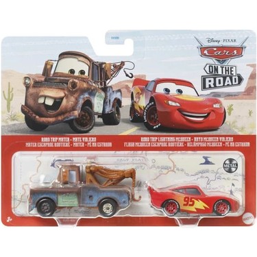 Cars 2-Pack Saetta McQueen + Cricchetto On the Road HLH57