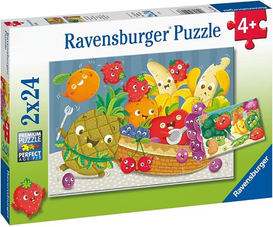 05248 - Puzzle 2x24 pezzi - Allegria di frutta e verdura - dai 4 anni