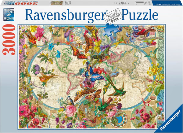 Puzzle 3.000 pezzi cod. 17117 - Mappamondo Flora e Fauna