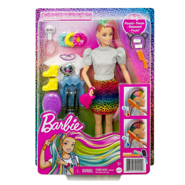 Barbie Leopard Rainbow Hair GRN81