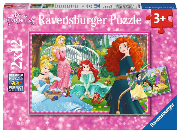 Puzzle 2x12 pezzi - Nel mondo delle Principesse Disney (dai 3 anni)