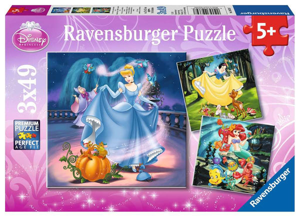 Puzzle 3 x 49 pezzi - Principesse Disney (dai 5 anni)