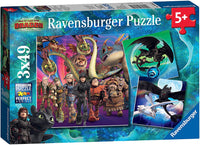 Puzzle 3 x 49 pezzi - Dragons (dai 5 anni)